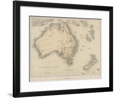 Map of Australia and New Zealand Giclee Print by | Art.com