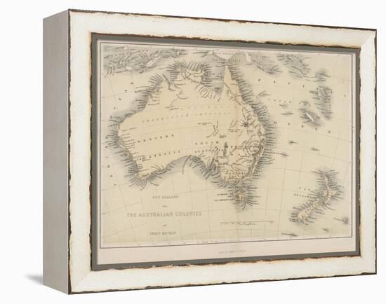 Map of Australia and New Zealand-null-Framed Premier Image Canvas