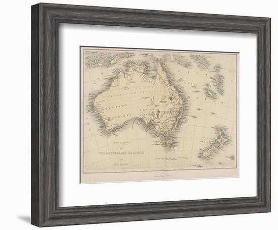 Map of Australia and New Zealand-null-Framed Photographic Print