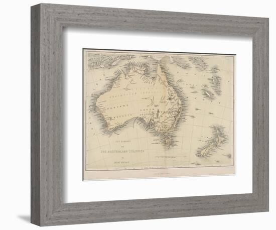 Map of Australia and New Zealand-null-Framed Photographic Print