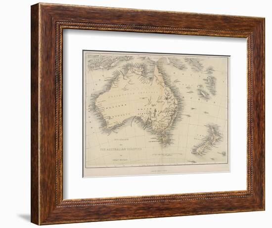 Map of Australia and New Zealand-null-Framed Photographic Print