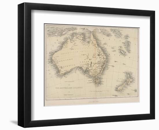Map of Australia and New Zealand-null-Framed Photographic Print