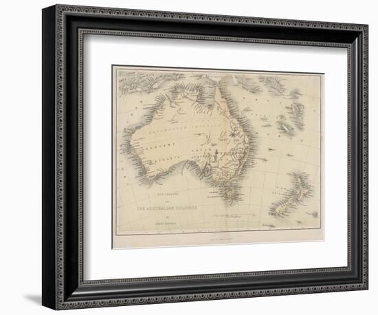 Map of Australia and New Zealand--Framed Photographic Print
