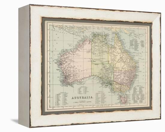 Map of Australia with Names of Counties-null-Framed Premier Image Canvas