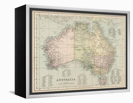 Map of Australia with Names of Counties-null-Framed Premier Image Canvas