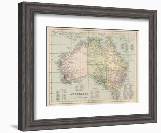 Map of Australia with Names of Counties-null-Framed Photographic Print