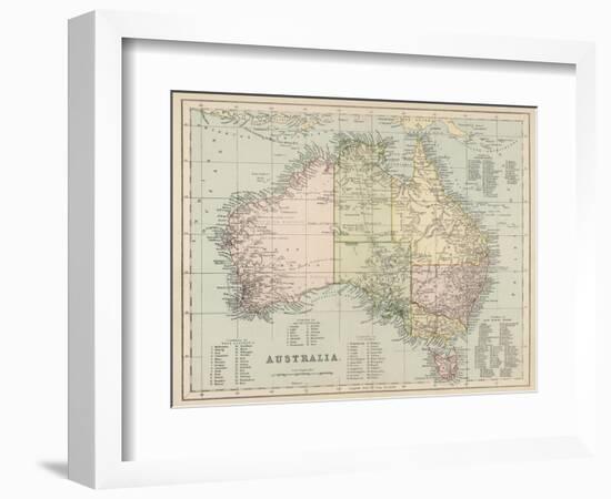 Map of Australia with Names of Counties-null-Framed Photographic Print