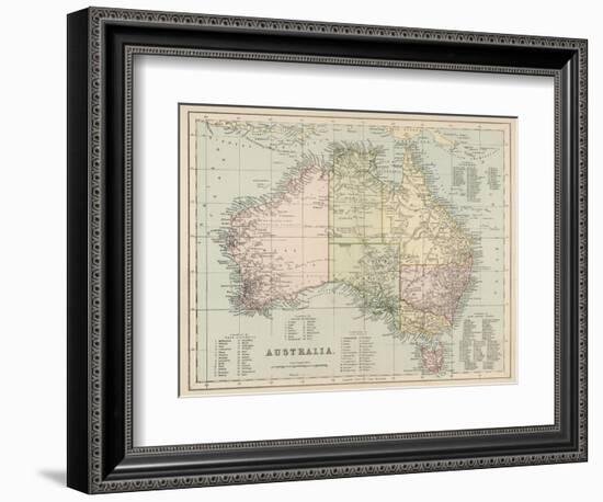 Map of Australia with Names of Counties-null-Framed Photographic Print