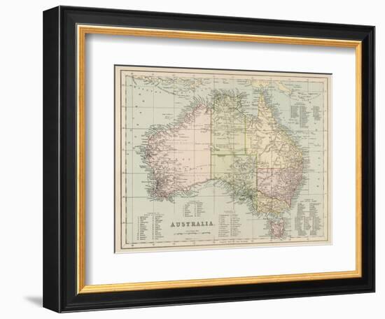 Map of Australia with Names of Counties-null-Framed Photographic Print