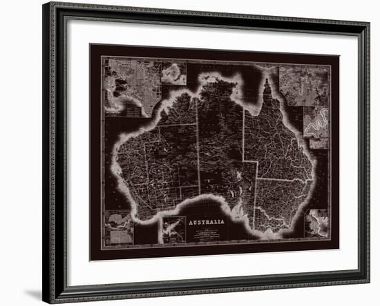 Map of Australia-The Vintage Collection-Framed Giclee Print