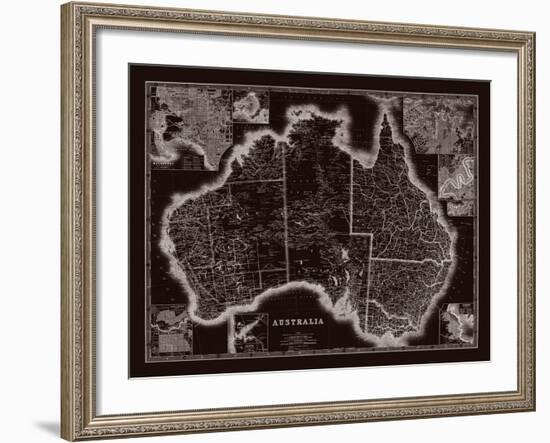 Map of Australia-The Vintage Collection-Framed Giclee Print