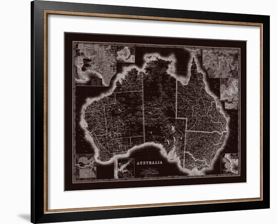 Map of Australia-The Vintage Collection-Framed Giclee Print