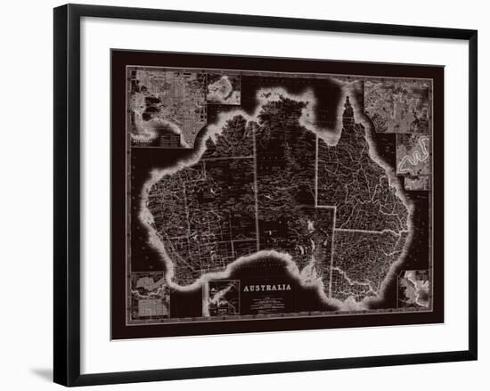 Map of Australia-The Vintage Collection-Framed Giclee Print