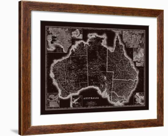 Map of Australia-The Vintage Collection-Framed Giclee Print