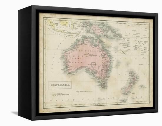 Map of Australia-Sidney Hall-Framed Stretched Canvas