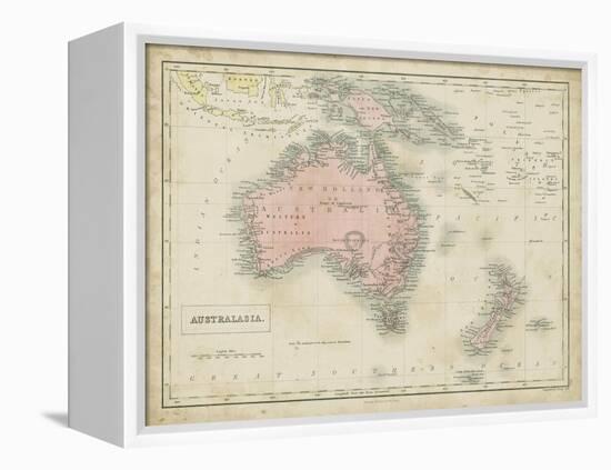 Map of Australia-Sidney Hall-Framed Stretched Canvas