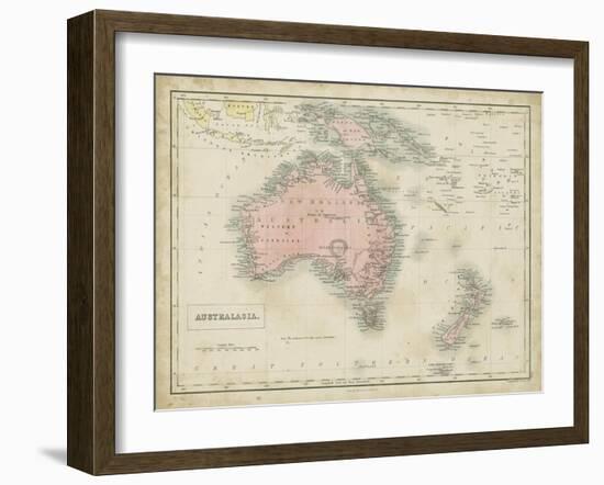 Map of Australia-Sidney Hall-Framed Art Print