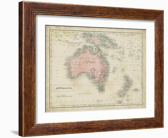 Map of Australia-Sidney Hall-Framed Art Print