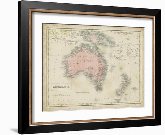 Map of Australia-Sidney Hall-Framed Art Print