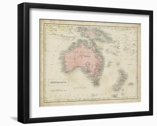 Map of Australia-Sidney Hall-Framed Art Print