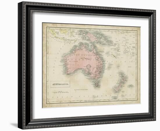 Map of Australia-Sidney Hall-Framed Art Print