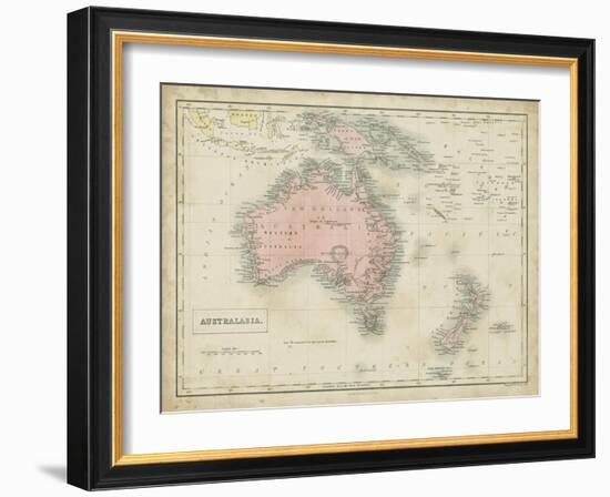 Map of Australia-Sidney Hall-Framed Art Print