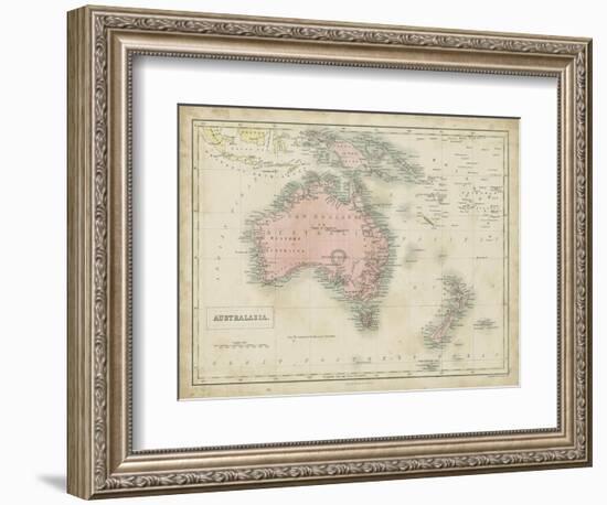 Map of Australia-Sidney Hall-Framed Art Print