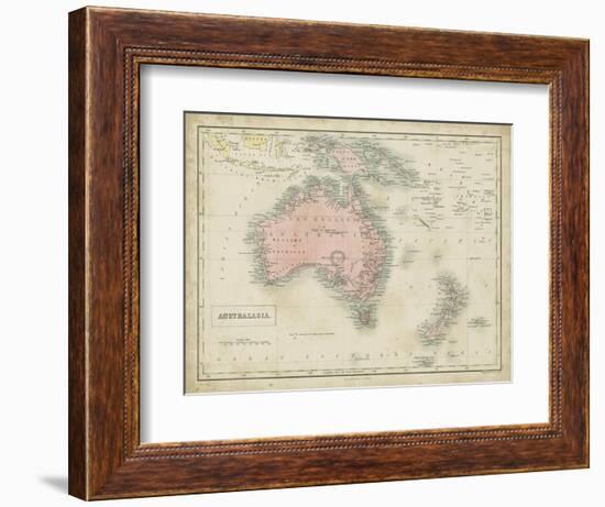 Map of Australia-Sidney Hall-Framed Art Print