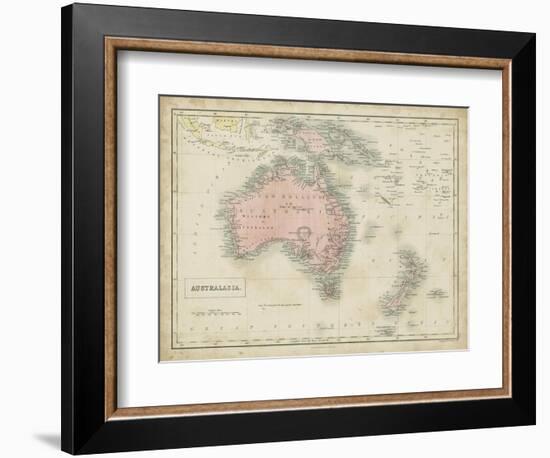 Map of Australia-Sidney Hall-Framed Art Print