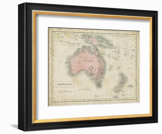 Map of Australia-Sidney Hall-Framed Art Print