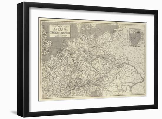 Map of Austria and the German Empire-John Dower-Framed Giclee Print