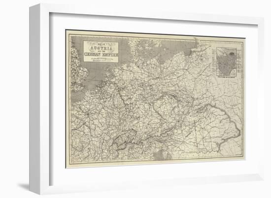 Map of Austria and the German Empire-John Dower-Framed Giclee Print