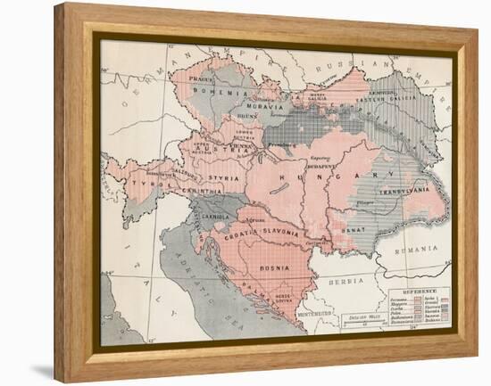 Map of Austria-Hungary in 1878-null-Framed Premier Image Canvas