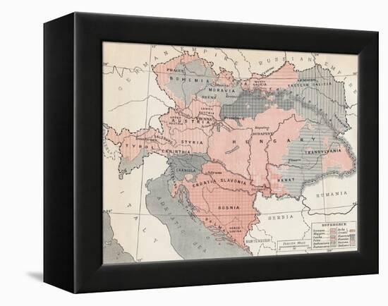 Map of Austria-Hungary in 1878-null-Framed Premier Image Canvas