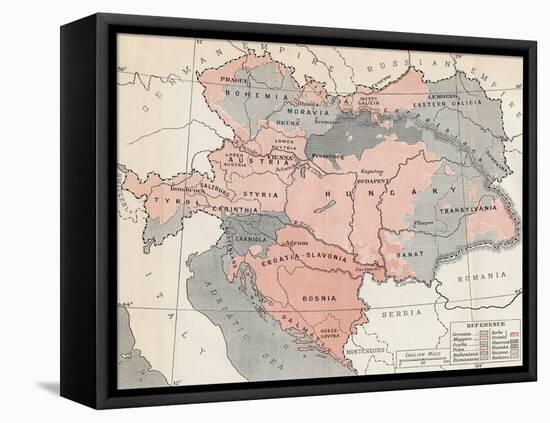 Map of Austria-Hungary in 1878-null-Framed Premier Image Canvas