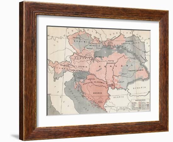 Map of Austria-Hungary in 1878-null-Framed Giclee Print