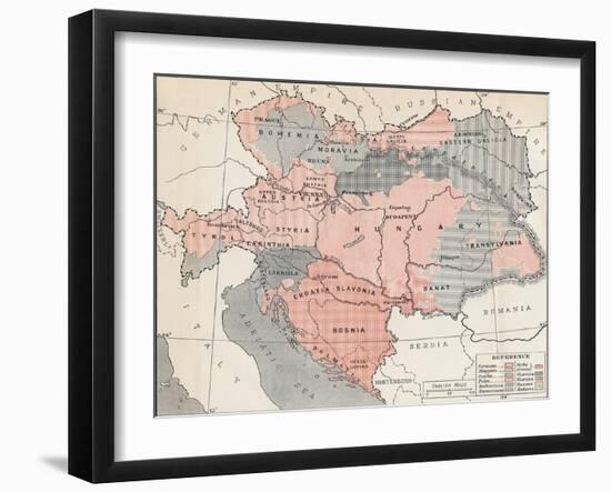 Map of Austria-Hungary in 1878-null-Framed Giclee Print