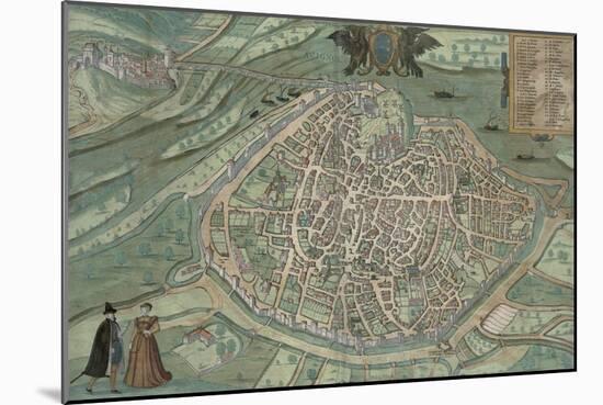 Map of Avignon, from Civitates Orbis Terrarum by Georg Braun-Joris Hoefnagel-Mounted Giclee Print