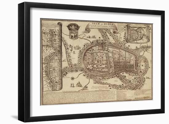 Map of Ayutthaya, 1686-null-Framed Giclee Print