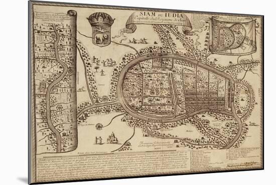 Map of Ayutthaya, 1686-null-Mounted Giclee Print