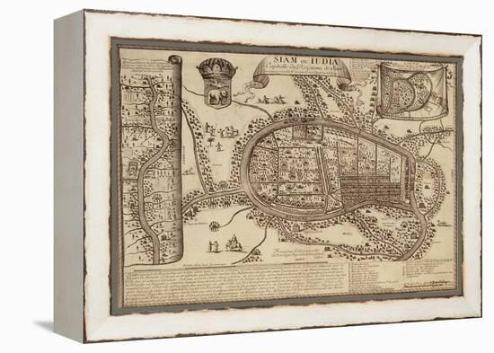 Map of Ayutthaya, 1686-null-Framed Premier Image Canvas