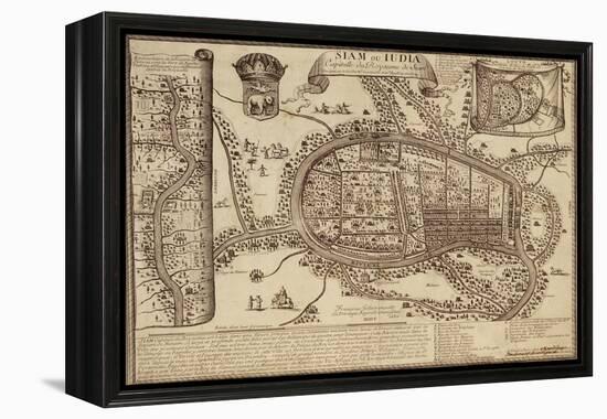 Map of Ayutthaya, 1686-null-Framed Premier Image Canvas