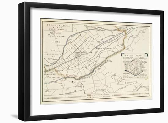 Map of Bagnocavallo, Province of Ravenna, Italy, 1850-null-Framed Giclee Print