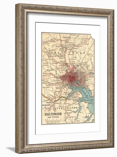 Map of Baltimore (C. 1900), Maps-Encyclopaedia Britannica-Framed Giclee Print
