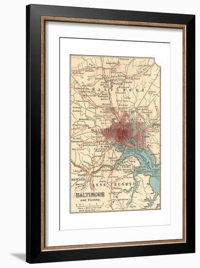 Map of Baltimore (C. 1900), Maps-Encyclopaedia Britannica-Framed Giclee Print