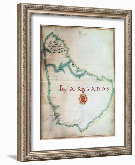 Map of Barbados, 1683-null-Framed Giclee Print