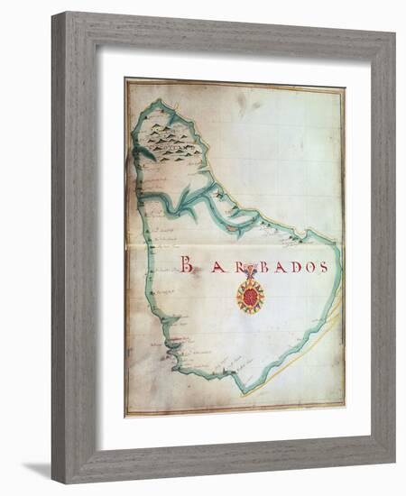 Map of Barbados, 1683-null-Framed Giclee Print