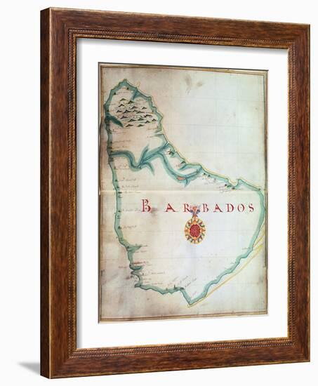 Map of Barbados, 1683-null-Framed Giclee Print