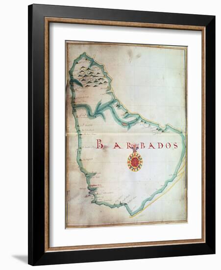 Map of Barbados, 1683-null-Framed Giclee Print