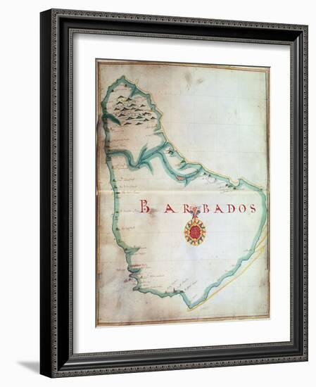 Map of Barbados, 1683-null-Framed Giclee Print